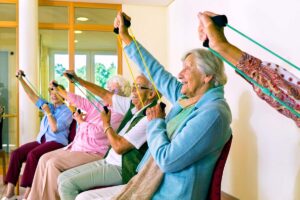 Image showing group exercise for seniors